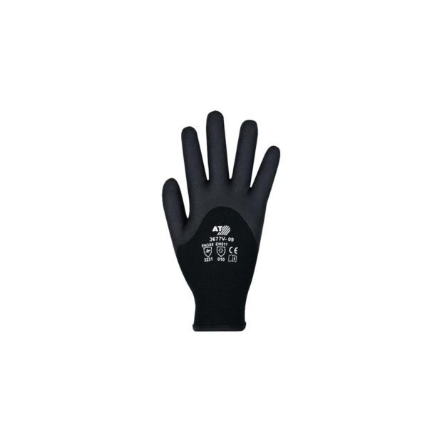 ASATEX Cold-resistant glove  size 9 black EN 388, EN 511 PPE category II terry loops