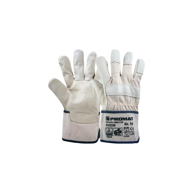 PROMAT Glove Top Rhein size 10 beige full-grain cowhide EN 388 PPE category II