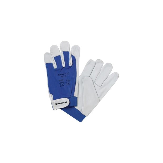 PROMAT Glove Donau size 11 natural/blue nappa leather EN 388 PPE category II