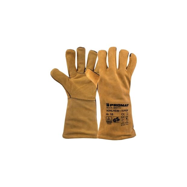 PROMAT Welder's glove Mühlheim I Super size 10 yellow split cowhide EN 388, EN 12477 PPE category II