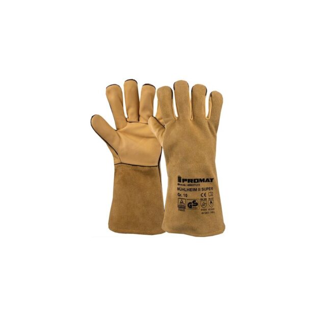 PROMAT Welder's glove Mühlheim II Super size 9 yellow full-grain/split cowhide EN 388, EN 12477 PPE category II