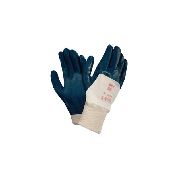 ANSELL Glove ActivArmr Hylite 47-400 size 10 white/blue Knitted lining with 3/4 nitrile EN 388 PPE category II