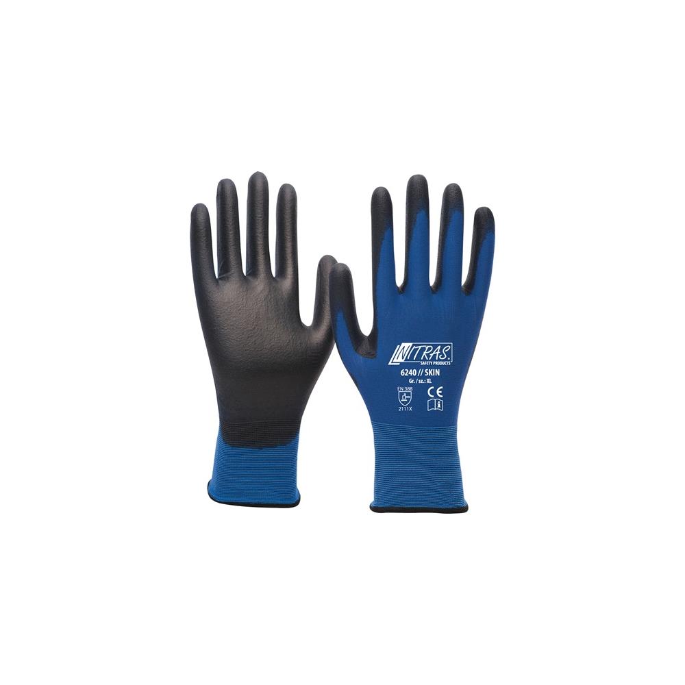 NITRAS Glove skin size 10 blue/black EN 388 PPE category II EN 388