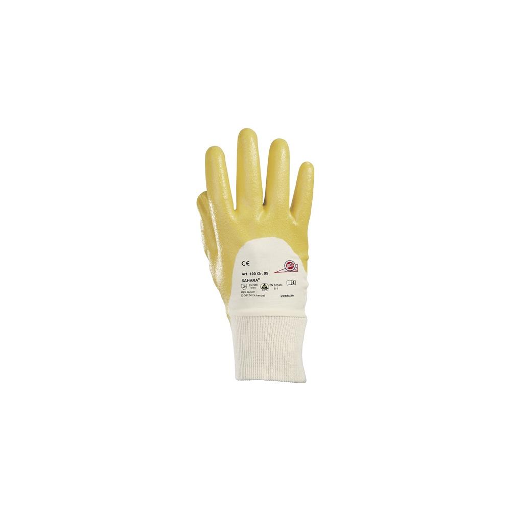 HONEYWELL Glove Sahara 100 size 8 yellow cotton Trikot w.nitrile EN 388 PPE category II
