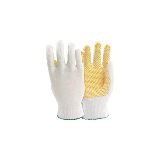 HONEYWELL Glove PolyTRIX N 912 size 10 white/yellow EN 388 PPE category II polyamide/cotton