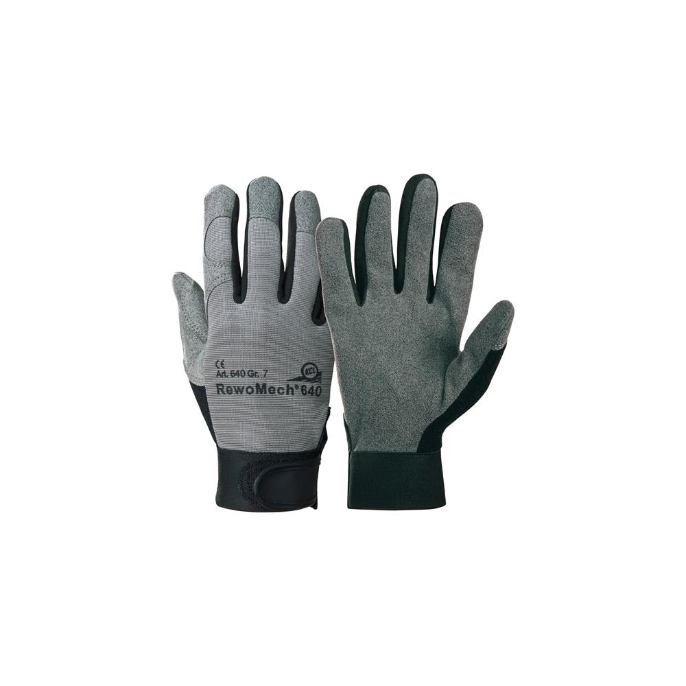 HONEYWELL Synthetic leather glove RewoMech 640 size 9 black/grey synthetic leather/elastane EN 388 PPE category II