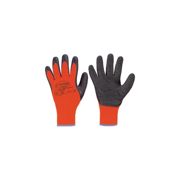 STRONGHAND Cold-resistant glove Rasmussen size 11 orange/black EN 388, EN 511 PPE category II 100 % polyacrylic with shrink latex