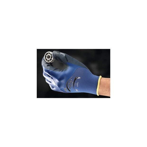 ANSELL Glove HyFlex® 11-925 size 10 blue EN 388 PPE category II spandex/nylon fabric w.nitrile