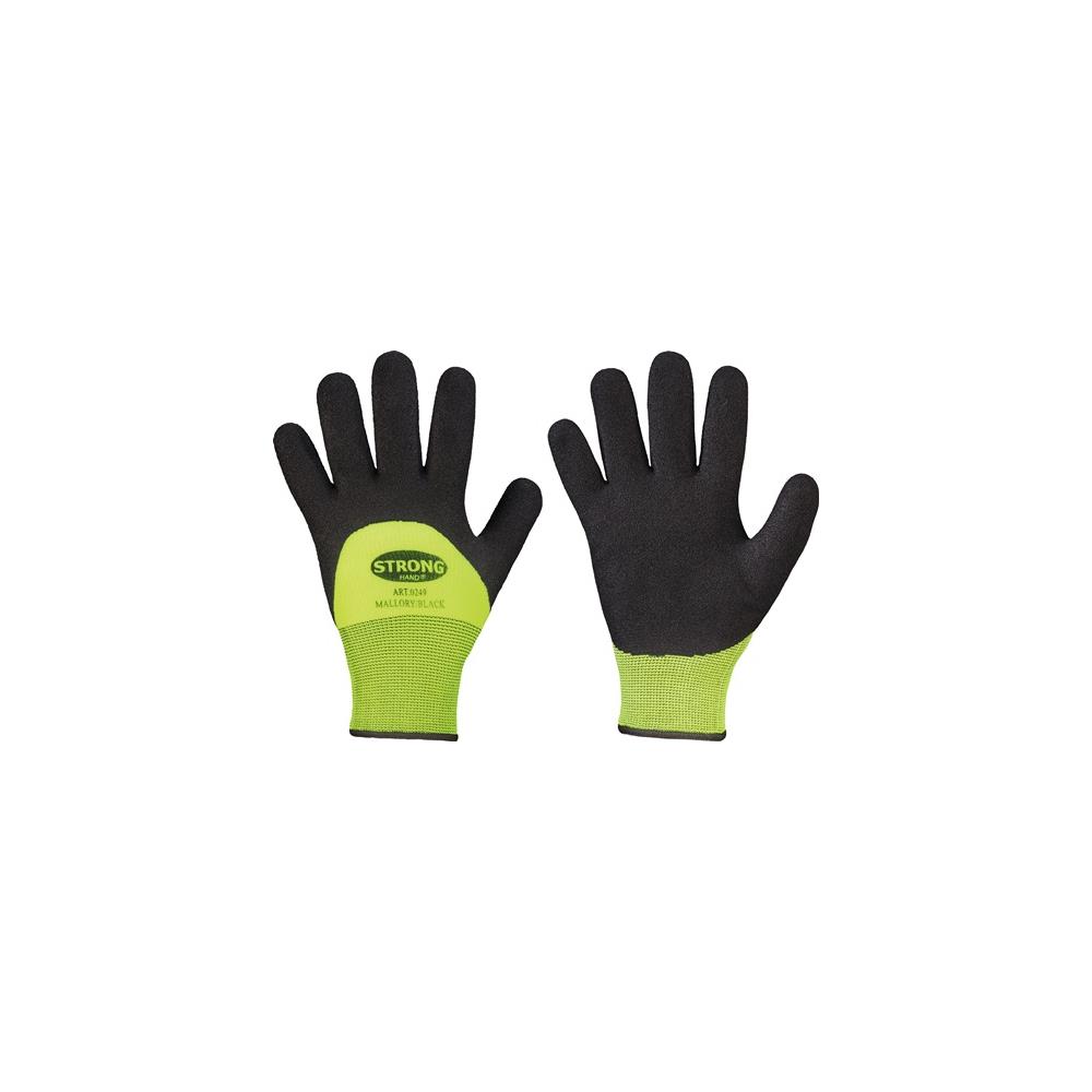 STRONGHAND Cold-resistant glove Mallory/Black size 10 black/yellow EN 388, EN 511 PPE category II 100% nylon (external) w. nitrile