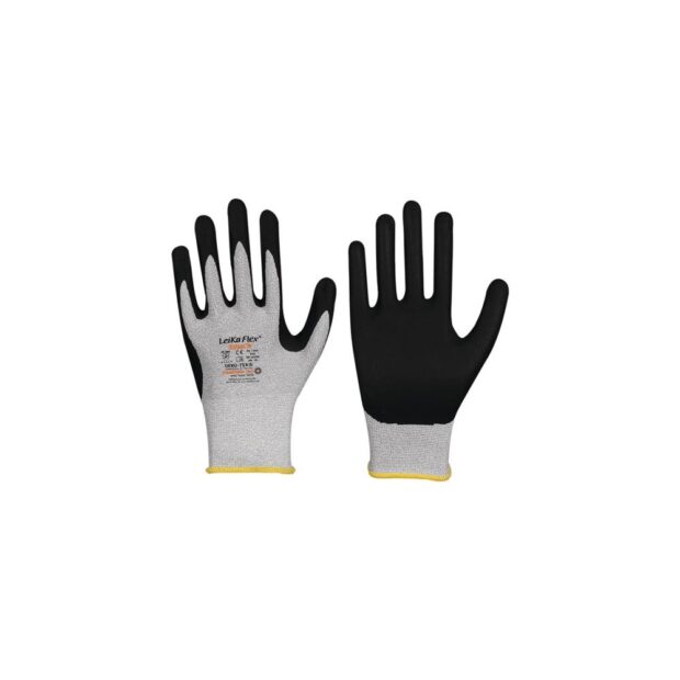 LEIPOLD Glove LeikaFlex® Touch 1464 size 7 grey/black EN 388 PPE category II nylon/carbon with micro-foam nitrile