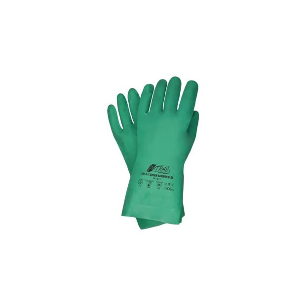 NITRAS Chemical protection gloves Green Barrier Flex size 9 green EN 388 PPE category III