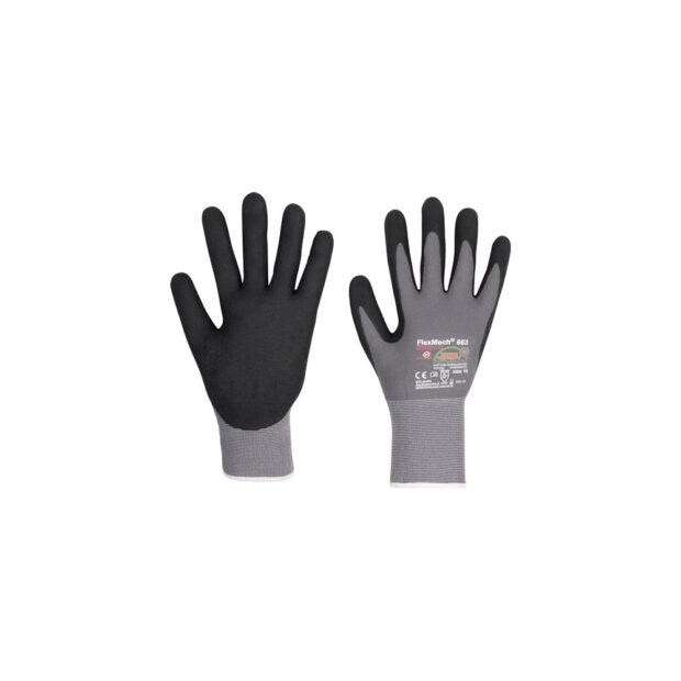 HONEYWELL Glove FlexMech 663 size 10 grey/black nylon/elastane/nitrile foam EN 388 PPE category II