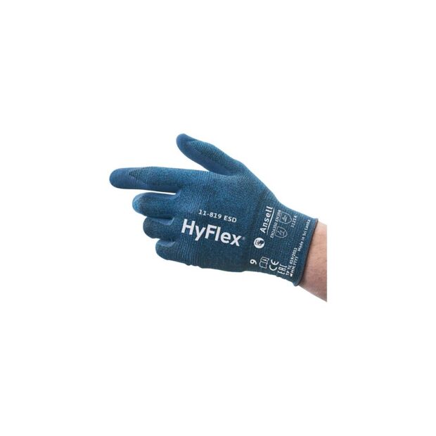 ANSELL Glove HyFlex 11-819 ESD size 7 blue EN 388, EN 16350 PPE category II EN 388, EN 16350