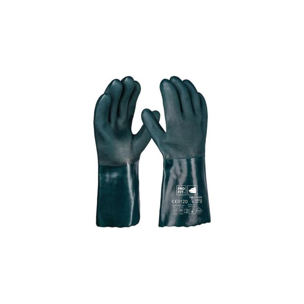 PRO FIT Chemical protection glove Pirat size 10 green PVC EN 388, EN ISO 374-1 PPE category III