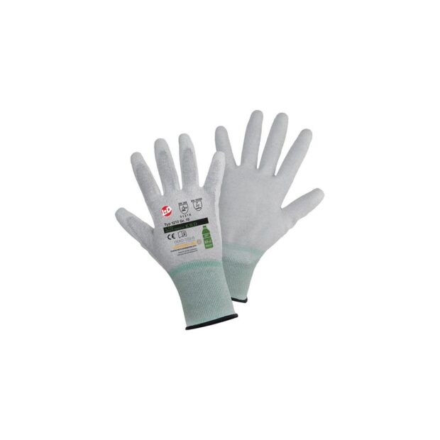 LEIPOLD+DÖHLE Fine-knitted glove Goes Green ESD size 10 light grey/white EN 21420 ESD EN 388 EN 16350 cat. II EN 21420 ESD EN 388 EN 16350