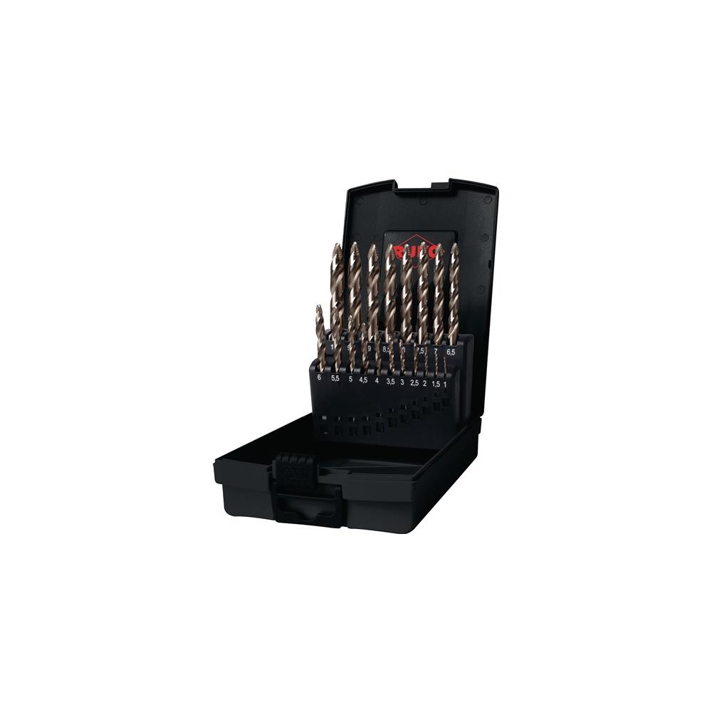 RUKO Twist drill set DIN 338 ULTIMATECUT nominal dm 1-10 x 0.5 mm HSS-Co5 gold 19-part plastic box