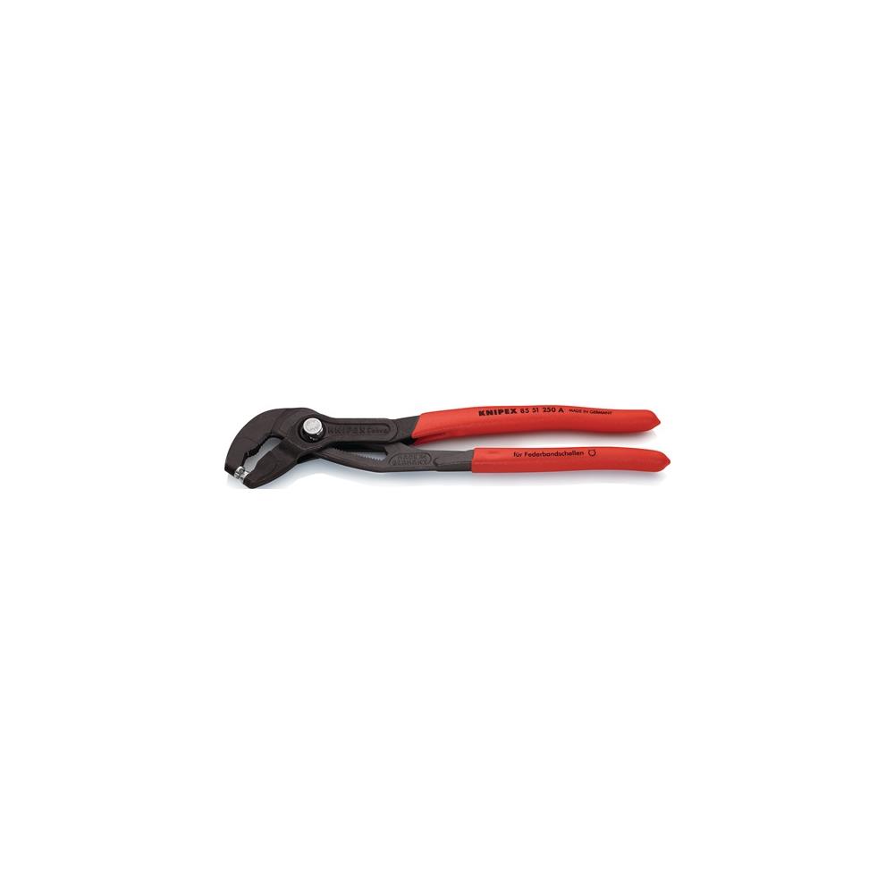 KNIPEX Steel tape clamp pliers overall length 250 mm cap. max. 70 mm 19 settings plastic-coated