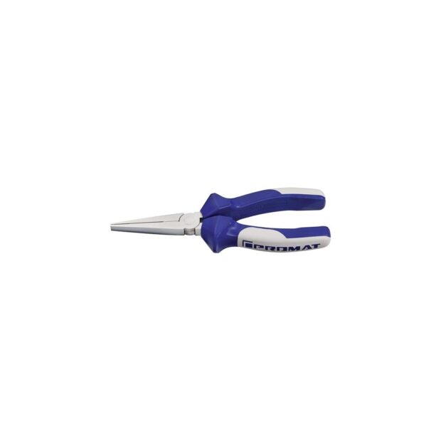 PROMAT Long-nose pliers  overall length 160 mm pliers, chrome-plated, long, flat multi-component handles