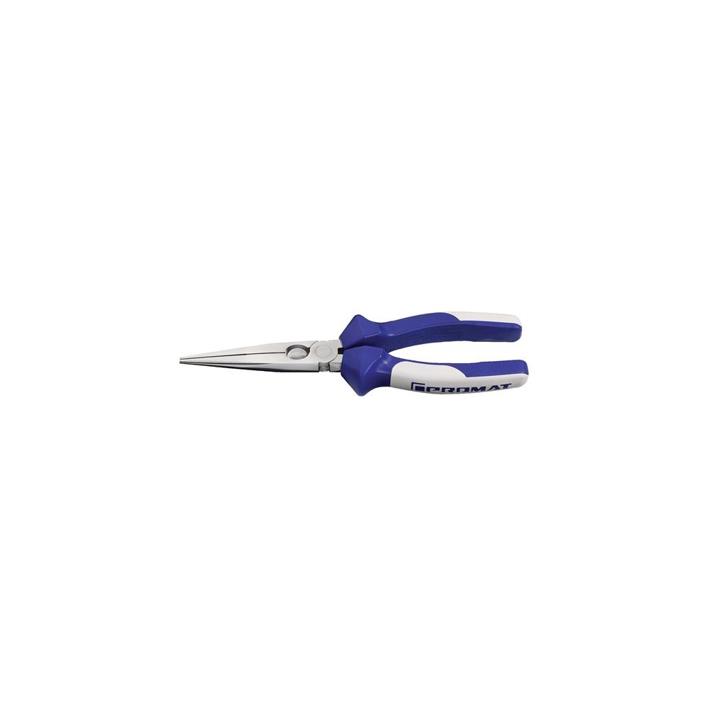 PROMAT Needle-nose pliers length 200 mm chrome-plated straight multi-component handles