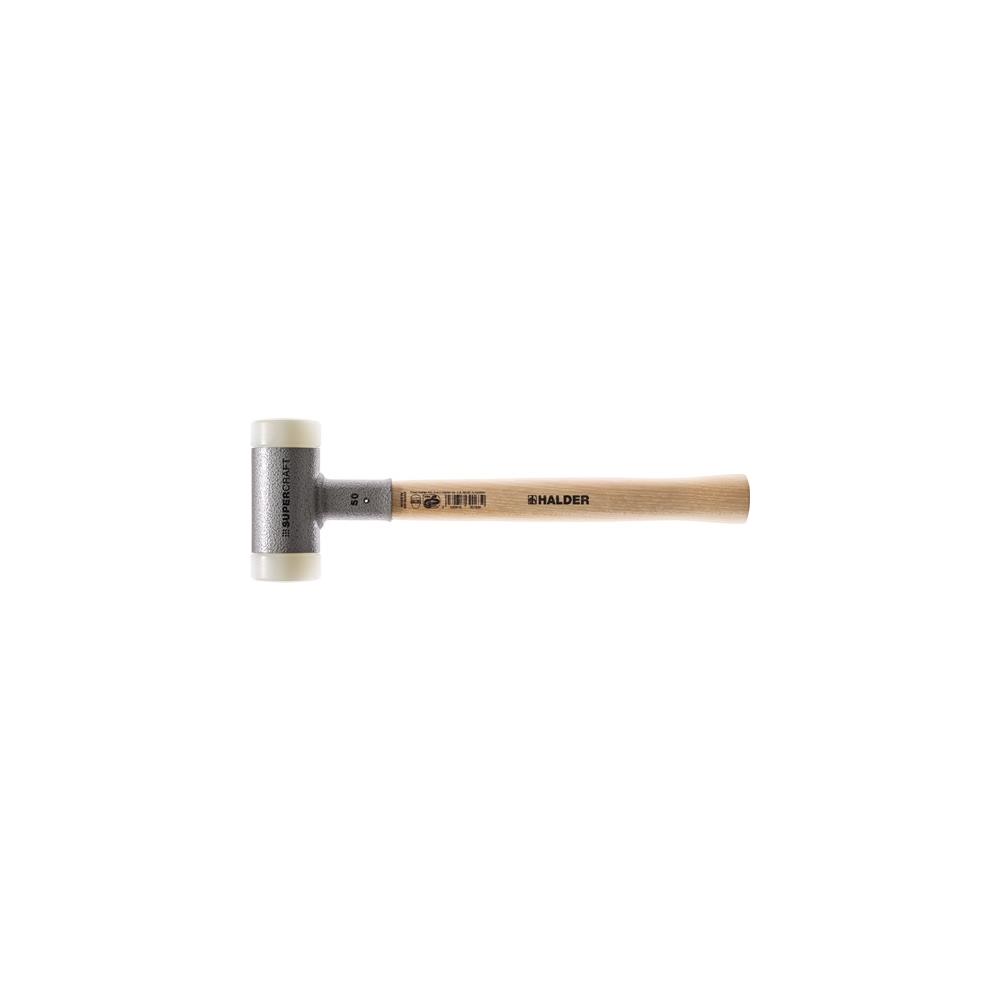 HALDER Soft faced hammer SUPERCRAFT length 380 mm head dm 80 mm hickory, non-recoil hart Nylon white