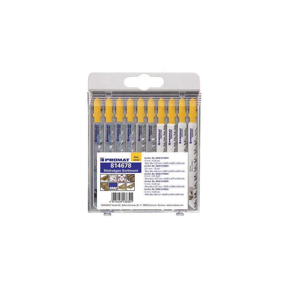 PROMAT Jigsaw blade assortment 10-part for wood