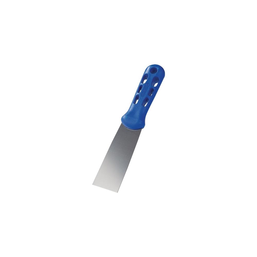 Painter's spatula width 40 mm high-gloss polished plastic, flat-oval, blue stainless steel, non-rusting