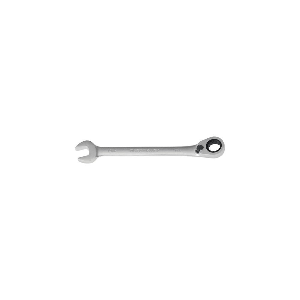 PROMAT Open-end ring ratchet spanner width across flats 17 mm length 232 mm reversible