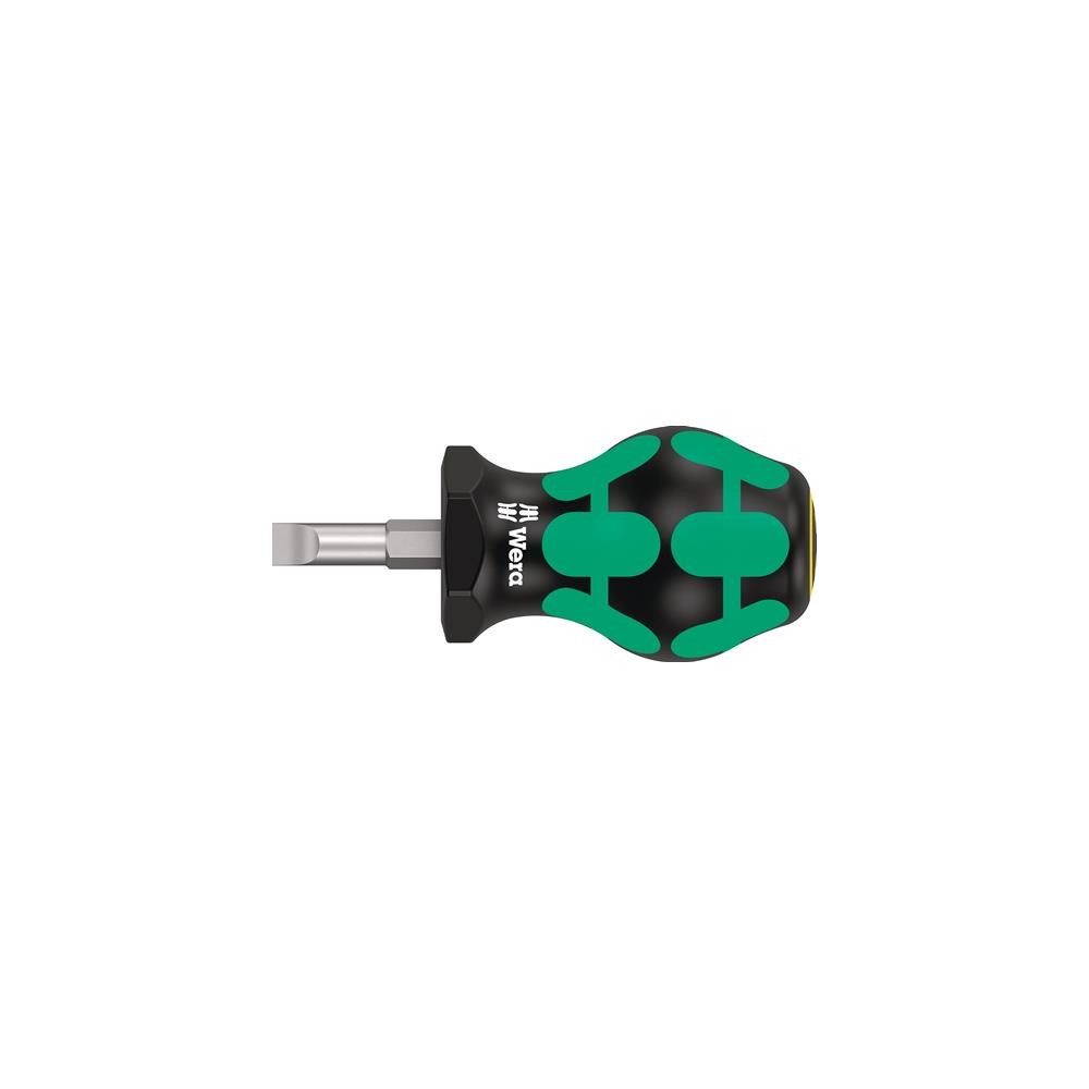 WERA Screwdriver 335 Stubby cutting edge width 6.5 mm blade length 24.5 mm 2-component handle round blade