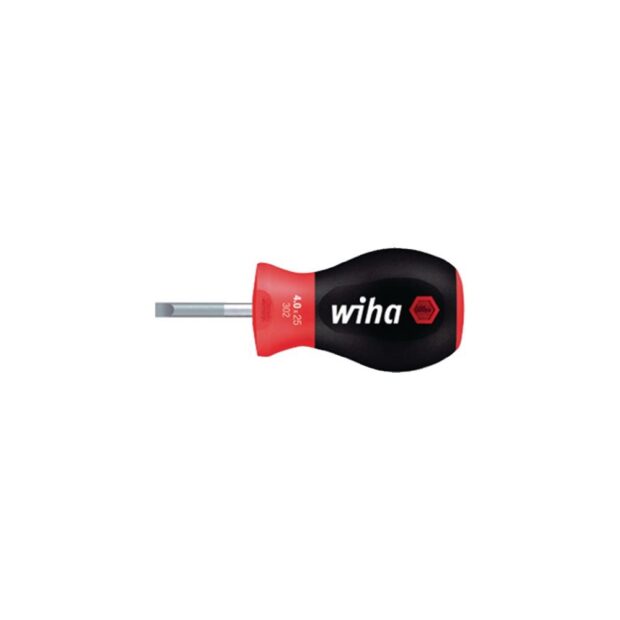 WIHA Screwdriver 302 cutting edge width 4 mm blade L 25 mm multi-component handle round blade