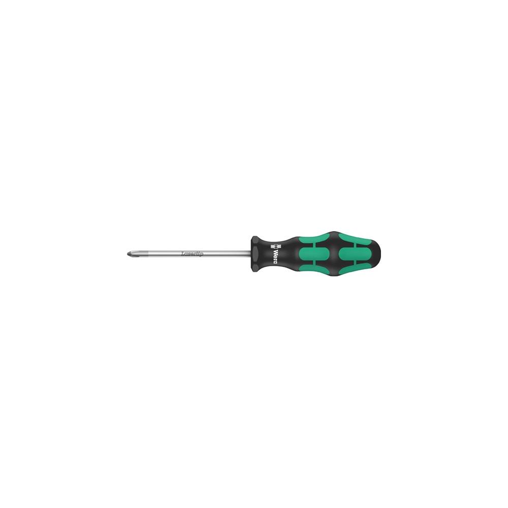 WERA Screwdriver 355 PZ size PZD 4, blade length 200 mm 2-component handle round blade