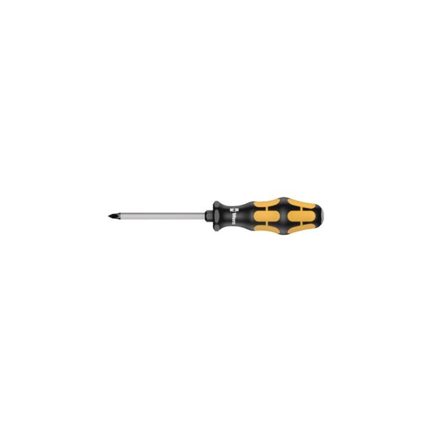 WERA Screwdriver 918 SPZ size PZD 2, blade length 100 mm 2-component handle hexagon blade/bolster, face