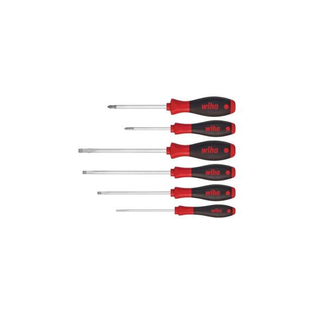 WIHA Screwdriver set 302 ZK6 SO 6-part slot/PZD multi-component handles round blade