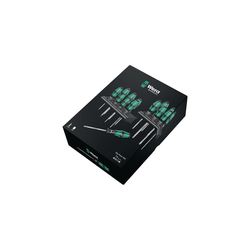 WERA Screwdriver set Kraftform Big Pack 300 14-part slot/PH/PZD/TX 2-component handle round blade - Image 4