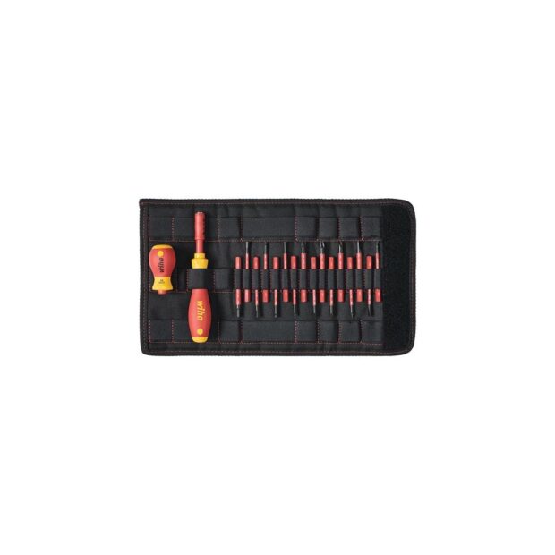 WIHA Screwdriver set SlimVario® 18-part w. interchangeable blades, VDE insulated