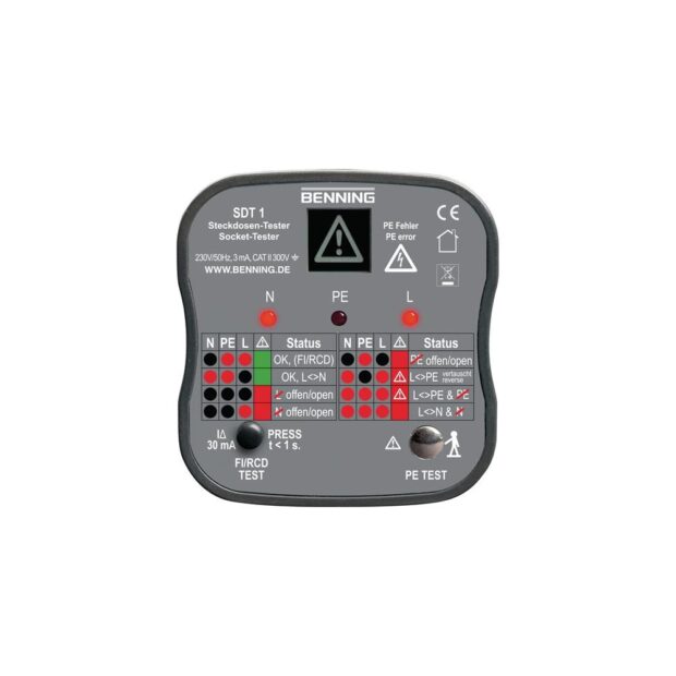 BENNING Socket tester SDT 1 for testing earthing contact sockets - Image 4