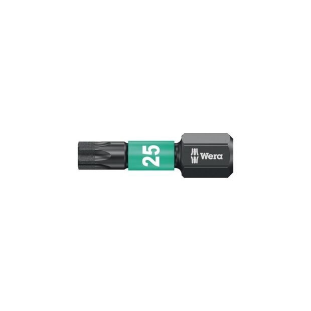 WERA Bit 867/1 IMP DC T25 length 25 mm 1/4 inch C6.3 impactor, DC