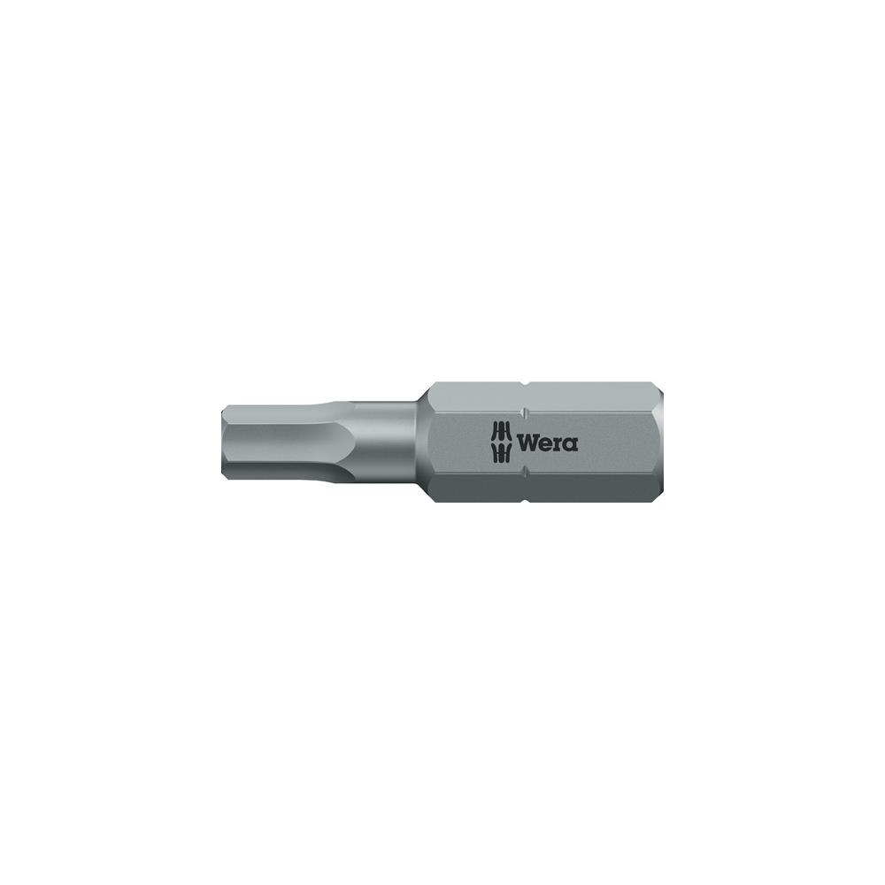 WERA Bit 840/1 Z 1/4 inch 2.0 mm length 25 mm tough-hard, HEX-Plus