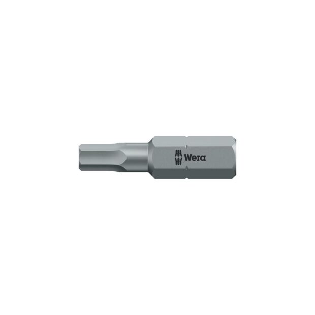 WERA Bit 840/1 Z 1/4 inch 2.5 mm length 25 mm tough-hard, HEX-Plus