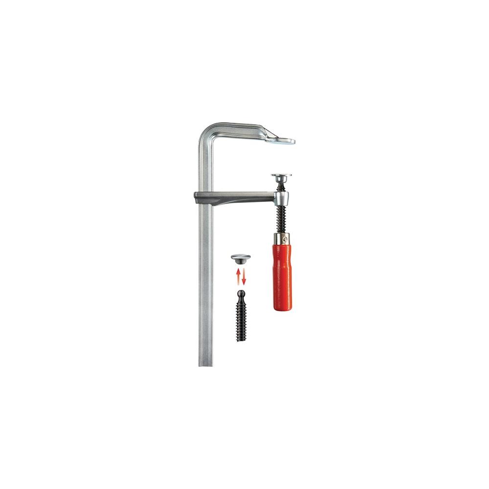 BESSEY All-steel screw clamp GZ clamping width 100 mm radius 60 mm wooden handle