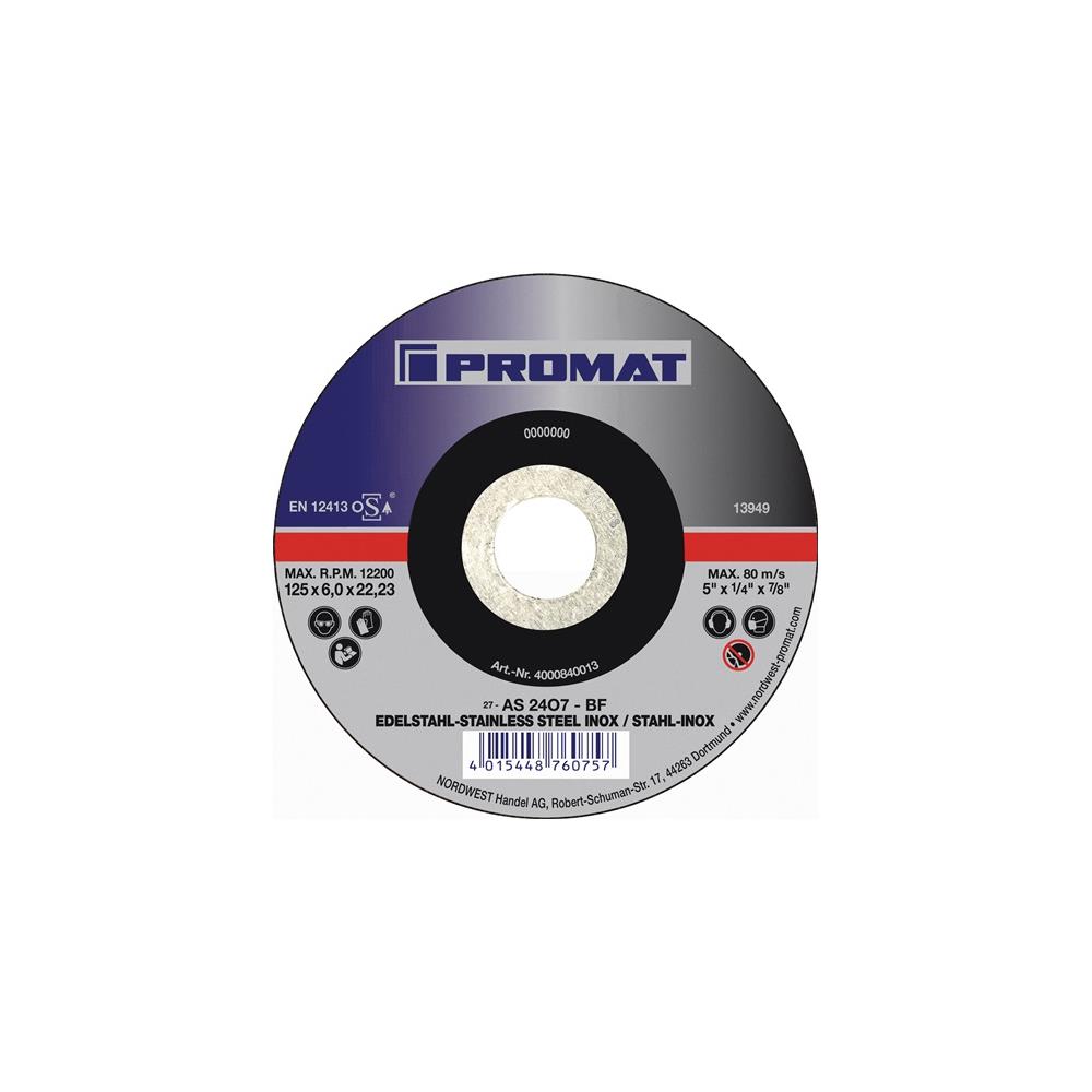 PROMAT Roughening disc dm125xT6mm offset, universal bore 22.23 mm