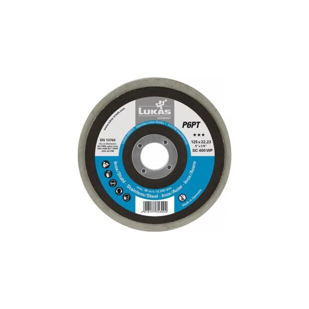 LUKAS Polishing discs P6PT dm 125 mm bore dm 22.23 mm P 240 fine white