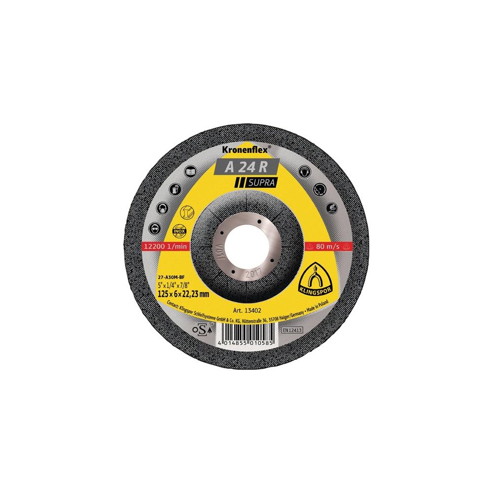 KLINGSPOR Roughening disc A 24 R Supra dm125xT4mm offset steel bore 22.23 mm