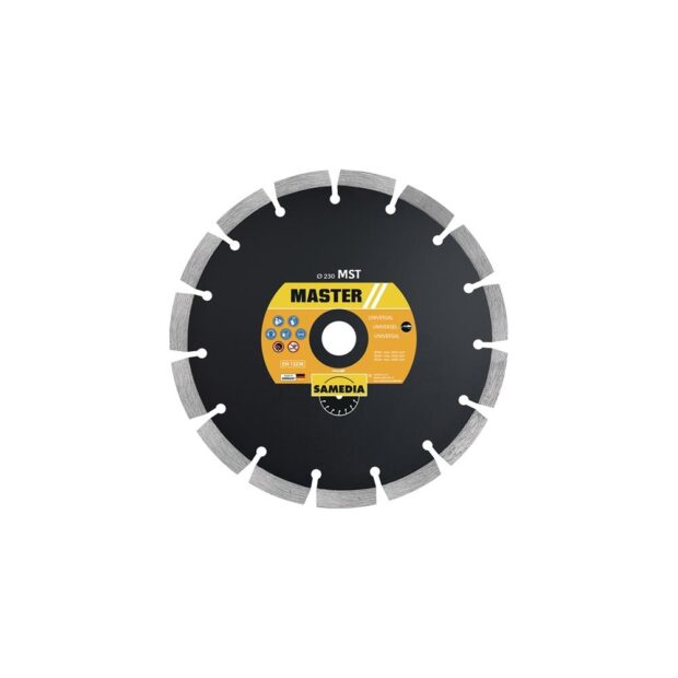 SAMEDIA Diamond cutting disc MST dm 230 mm bore 22.23 mm laser welded 11 mm