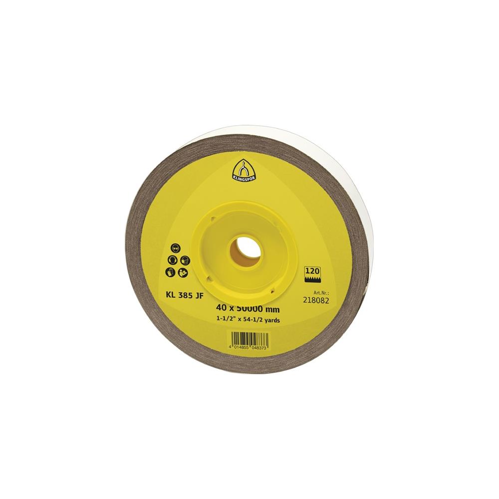 KLINGSPOR Grinding cloth roll KL 385 JF 115 mm granulation 100 for metal corundum