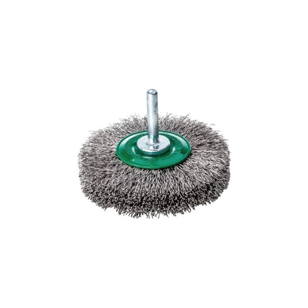 LESSMANN Round brush  dm 50 mm shank 6 mm wire thick. 0.3 mm stainless steel 11 mm 15000 min-¹ Max. revolutions 15000 min-¹