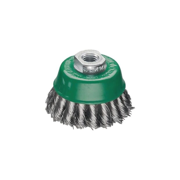 LESSMANN Wire cup brush  dm80 mm thread wire thickness 0.5 mm stainless steel 9000 min-¹