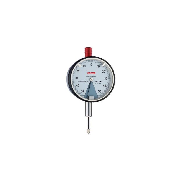 KÄFER Safety dial gauge DIN 878 SI-100 1 mm readout 0.01 mm with impact protection with factory calibration