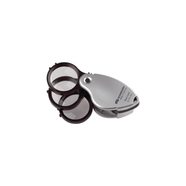 SCHWEIZER Folding pocket magnifier Tech-Line magnification 3x + 5x = 8x  lens diameter 38 mm