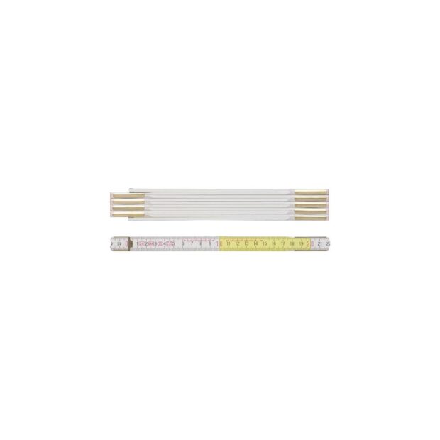 BMI Folding rule 9142 length 2 m width 16 mm mm/cm EG III white-yellow beech