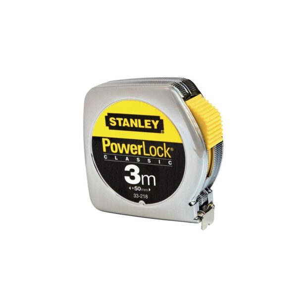 STANLEY Pocket retracting tape measure PowerLock® length 3 m width 12.7 cm mm/cm EG II plastic belt clip Plastic Belt clip